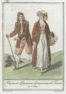 Costumes de Différents Pays, Paysan et Paysanne des Environs de Triste, en Istrie c1797. Creators: Jacques Grasset de Saint-Sauveur, LF Labrousse