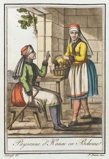 Costumes de Différents Pays, Paysanne d'Hanac en Boheme c1797. Creators: Jacques Grasset de Saint-Sauveur, LF Labrousse