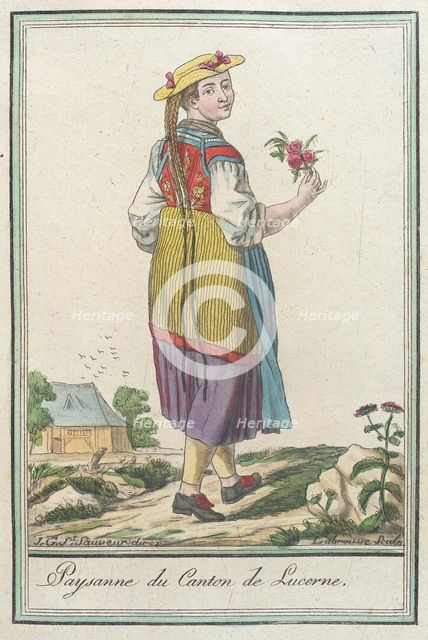 Costumes de Différents Pays, 'Paysanne du Canton de Lucerne', c1797. Creators: Jacques Grasset de Saint-Sauveur, LF Labrousse.