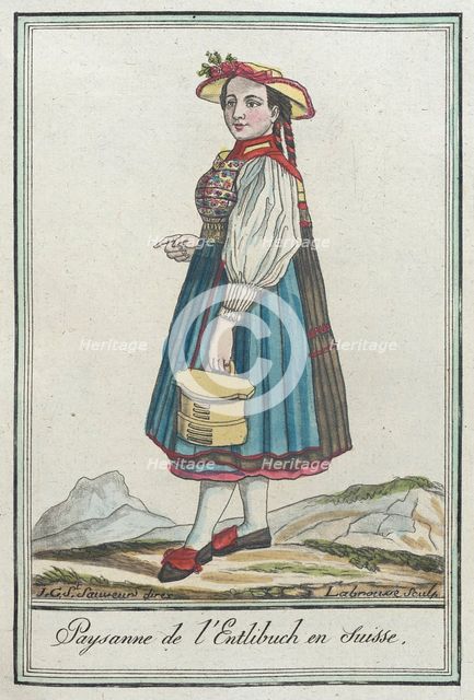Costumes de Différents Pays, 'Paysanne de l'Entlibuch en Suisse', c1797. Creators: Jacques Grasset de Saint-Sauveur, LF Labrousse.
