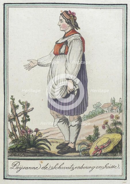 Costumes de Différents Pays, 'Paysanne de Schwatzenbourgenghusse', c1797. Creators: Jacques Grasset de Saint-Sauveur, LF Labrousse.
