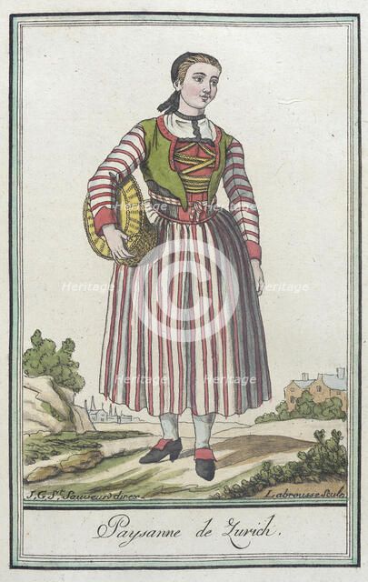 Costumes de Différents Pays, 'Paysanne de Zurich', c1797. Creators: Jacques Grasset de Saint-Sauveur, LF Labrousse.