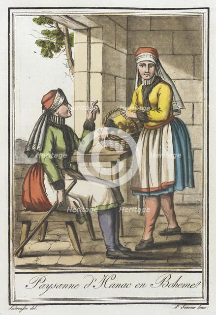 Costumes de Différents Pays, 'Paysanne d'Hanac en Boheme', c1797. Creators: Jacques Grasset de Saint-Sauveur, LF Labrousse.