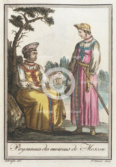 Costumes de Différents Pays, 'Paysannes des Environs de Moscow', c1797. Creators: Jacques Grasset de Saint-Sauveur, LF Labrousse.