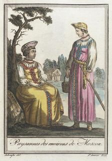Costumes de Différents Pays, Paysannes des Environs de Moscow c1797. Creators: Jacques Grasset de Saint-Sauveur, LF Labrousse