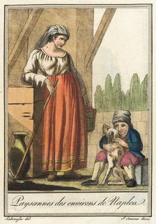 Costumes de Différents Pays, Paysannes des Environs de Naplea c1797. Creator: Jacques Grasset de Saint-Sauveur