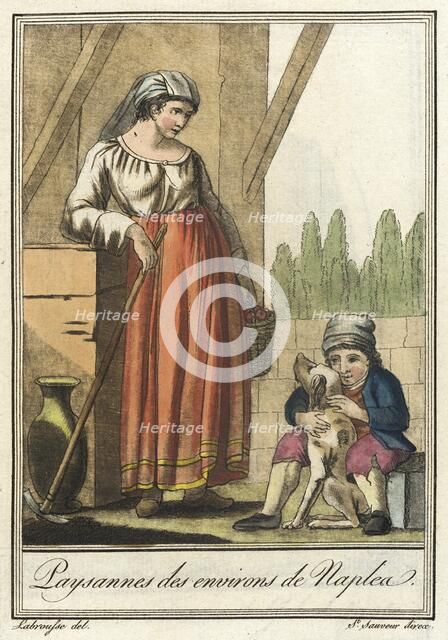 Costumes de Différents Pays, 'Paysannes des Environs de Naplea', c1797. Creator: Jacques Grasset de Saint-Sauveur.
