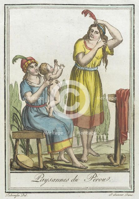 Costumes de Différents Pays, 'Paysannes du Pérou', c1797. Creators: Jacques Grasset de Saint-Sauveur, LF Labrousse.