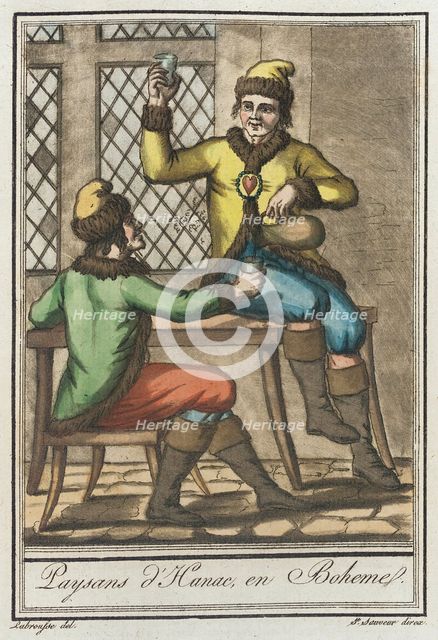 Costumes de Différents Pays, 'Paysans d'Hanac, en Bohême', c1797. Creators: Jacques Grasset de Saint-Sauveur, LF Labrousse.
