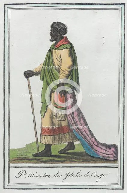 Costumes de Différents Pays, 'Pr. Ministre des Ydoles de Congo', c1797. Creators: Jacques Grasset de Saint-Sauveur, LF Labrousse.