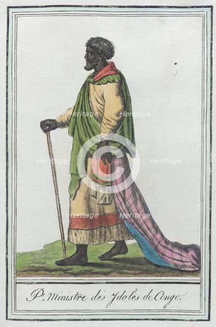 Costumes de Différents Pays, 'Pr. Ministre des Ydoles de Congo', c1797. Creators: Jacques Grasset de Saint-Sauveur, LF Labrousse.