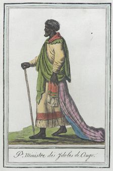 Costumes de Différents Pays, Pr. Ministre des Ydoles de Congo c1797. Creators: Jacques Grasset de Saint-Sauveur, LF Labrousse