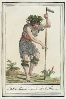 Costumes de Différents Pays, Pretre Medicin de la Terre de Feu c1797. Creators: Jacques Grasset de Saint-Sauveur, LF Labrousse