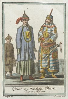 Costumes de Différents Pays, Quans ou Mandarins Chinois, Civil et Militaire c1797. Creators: Jacques Grasset de Saint-Sauveur, LF Labrousse