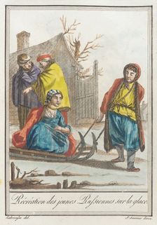 Costumes de Différents Pays, Récréation des Jeunes Russiennes sur la Glace c1797. Creators: Jacques Grasset de Saint-Sauveur, LF Labrousse
