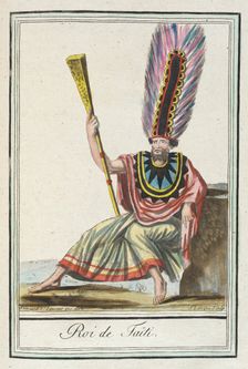 Costumes de Différents Pays, Roi de Taïti c1797. Creators: Jacques Grasset de Saint-Sauveur, LF Labrousse