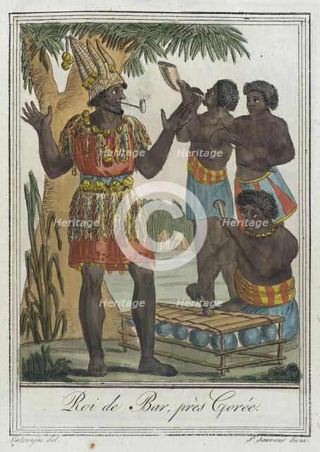 Costumes de Différents Pays, 'Roi de Bar, Près Gorée', c1797. Creators: Jacques Grasset de Saint-Sauveur, LF Labrousse.