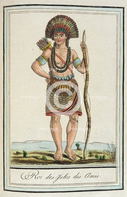 Costumes de Différents Pays, 'Roi des Ysles des Amis', c1797. Creator: Jacques Grasset de Saint-Sauveur.