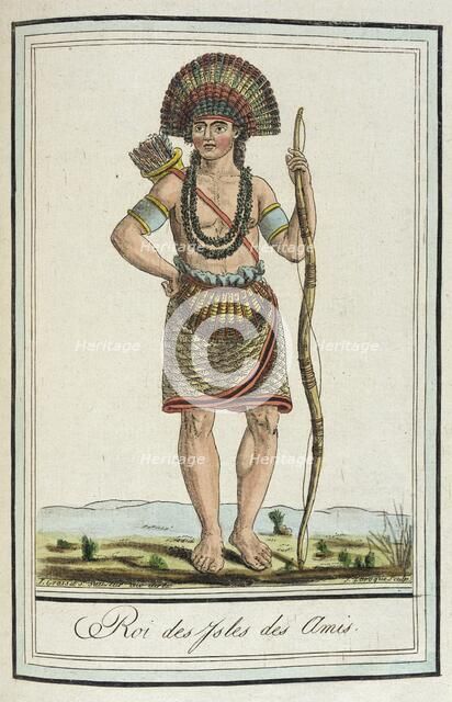 Costumes de Différents Pays, 'Roi des Ysles des Amis', c1797. Creator: Jacques Grasset de Saint-Sauveur.