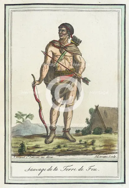 Costumes de Différents Pays, 'Sauvage de la Terre de Feu', c1797. Creators: Jacques Grasset de Saint-Sauveur, LF Labrousse.