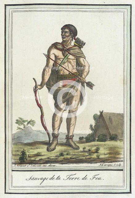 Costumes de Différents Pays, 'Sauvage de la Terre de Feu', c1797. Creators: Jacques Grasset de Saint-Sauveur, LF Labrousse.