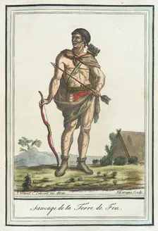 Costumes de Différents Pays, Sauvage de la Terre de Feu c1797. Creators: Jacques Grasset de Saint-Sauveur, LF Labrousse