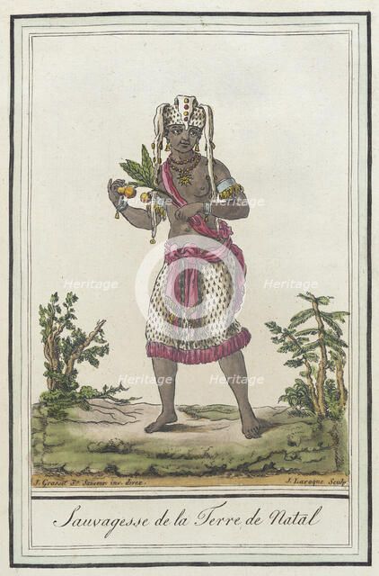 Costumes de Différents Pays, 'Sauvagesse de la Terre de Natal', c1797. Creators: Jacques Grasset de Saint-Sauveur, LF Labrousse.