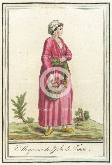 Costumes de Différents Pays, 'Villageoise de l'Isle de Tinne', c1797. Creators: Jacques Grasset de Saint-Sauveur, LF Labrousse.