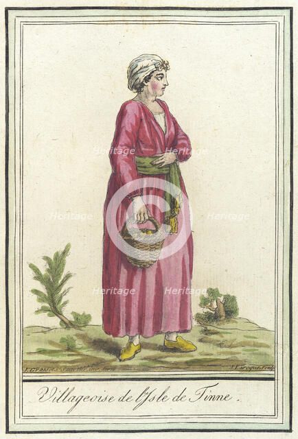 Costumes de Différents Pays, 'Villageoise de l'Isle de Tinne', c1797. Creators: Jacques Grasset de Saint-Sauveur, LF Labrousse.