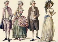 Costumes during the Reign of George III and First Years of the Republic 1778-1790 1903, (1937). Creator: Sophie B Steel