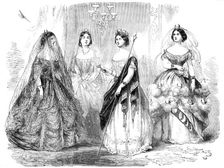 Costumes from the Fancy-Dress Ball, in Aid of the Royal Academy of Music, 1856. Creator: Unknown