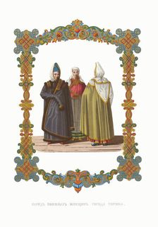 Costumes of old Women from Torzhok. From the Antiquities of the Russian State, 1849-1853. Creator: Solntsev, Fyodor Grigoryevich (1801-1892)