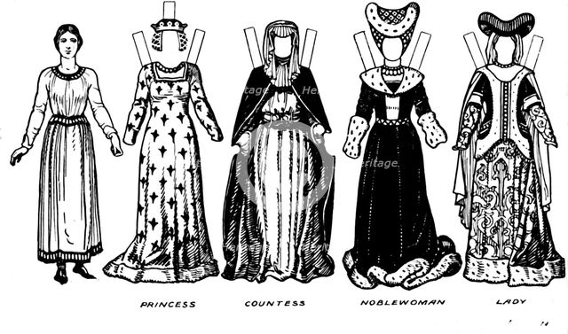'Costumes of Men and Women as Worn in the Period When Henry V Reigned', c1934. Artist: Unknown.