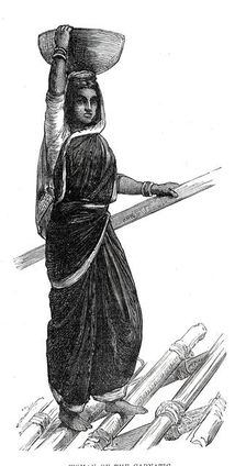 Costumes of Western India, woman of the Carnatic, 1876. Creator: Unknown