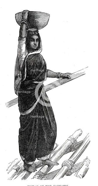 Costumes of Western India, woman of the Carnatic, 1876. Creator: Unknown.