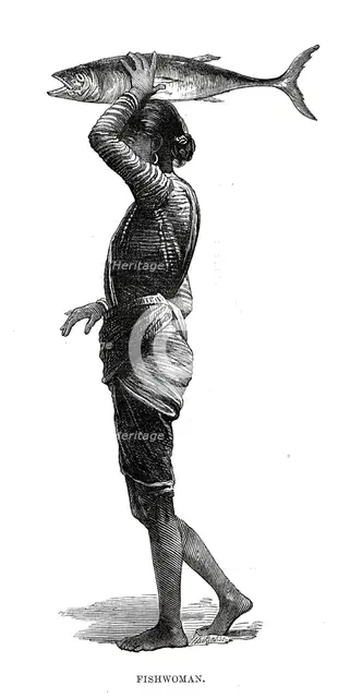 Costumes of Western India, fishwoman, 1876. Creator: Unknown.