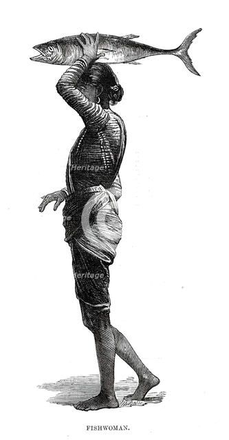 Costumes of Western India, fishwoman, 1876. Creator: Unknown.