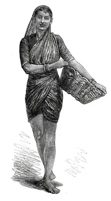 Costumes of Western India, Mahar girl, 1876. Creator: Unknown