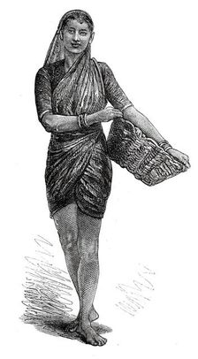 Costumes of Western India, Mahar girl, 1876. Creator: Unknown