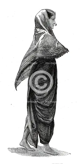 Costumes of Western India, Mahratta woman, 1876. Creator: Unknown.