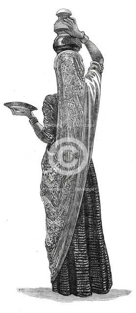 Costumes of Western India, Purdasi milkwoman, 1876. Creator: Unknown.