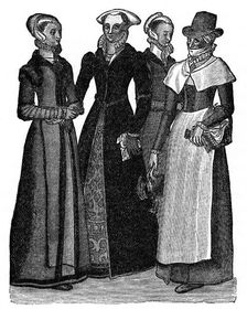 Costumes of town and country women, 16th century, (1910)