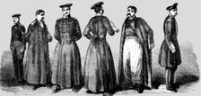Costumes of the Russian Soldiers, recently taken prisoners 1854. Creator: Unknown