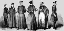 Costumes of the Russian Soldiers, recently taken prisoners 1854. Creator: Unknown