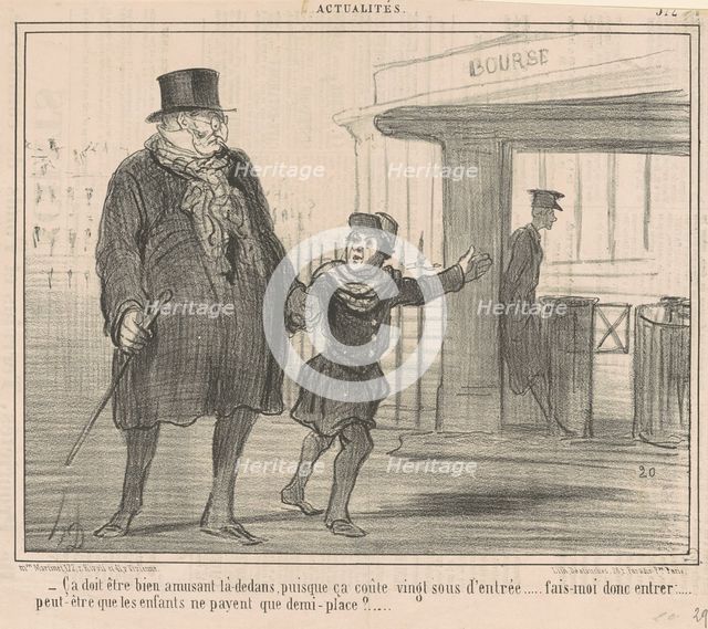 Ca doit être bien amusant la-dedans ..., 19th century. Creator: Honore Daumier.