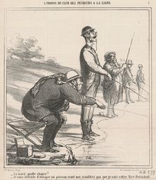 Ça mord, quelle chance!, c1866. Creator: Honore Daumier