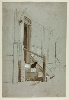 Cat on Doorstep, n.d. Creator: Henry Stacy Marks