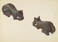 Cat and Ball Coin Bank, c. 1939. Creator: William O. Fletcher