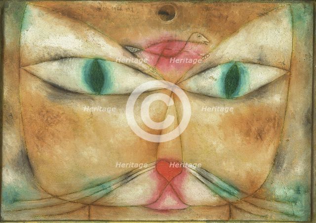 Cat and Bird. Artist: Klee, Paul (1879-1940)
