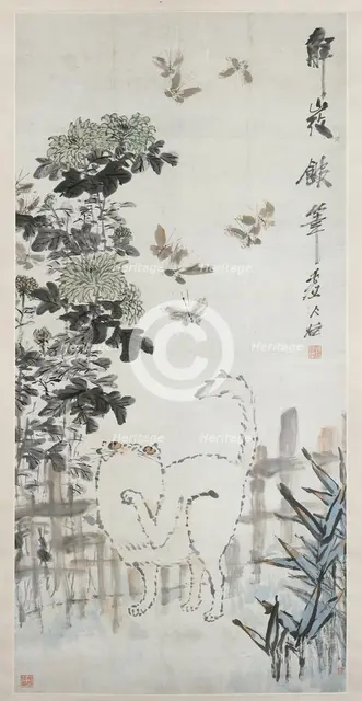 Cat and Butterfly, 19th century. Creator: Xugu.